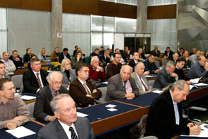 Zagreb, 19. listopada 2009. sudionici Radionice o inteligentnim tranportnim sustavima u velikoj dvorani Ministarstva mora, prometa i infrastrukture